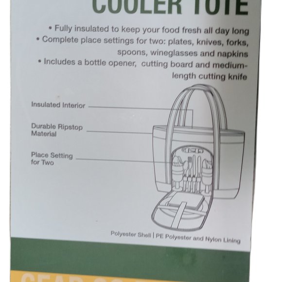 Eddie Bauer Friday Tote Insulated Picnic Bag with Plates & utensils NEW - Picture 5 of 5